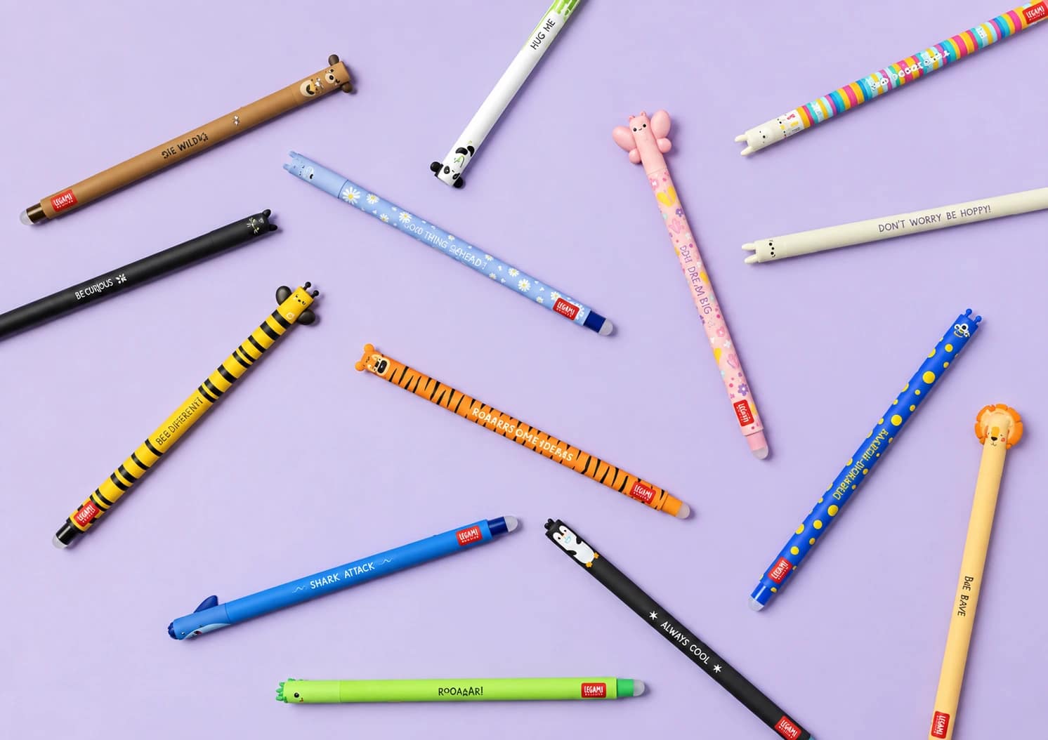 Bunte Legami-Schreibwaren und Pencil Cases