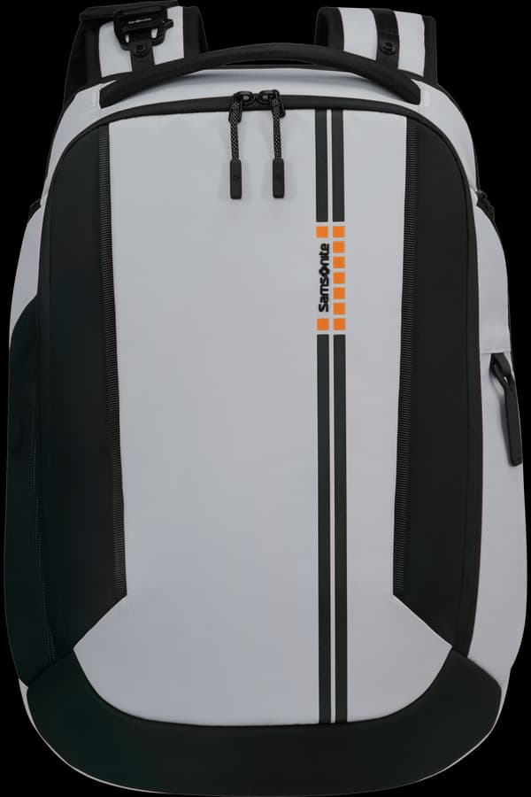Samsonite Active Road Rucksack 20 Liter in Hellgrau und Schwarz mit orangefarbenen Akzenten